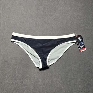 Speedo Women's Swim Bikini Bottoms Black White UPF 50+ Sun Protection Large